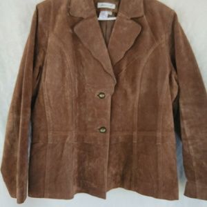 Coldwater Creek Suede Jacket Tan Plus Size 1X